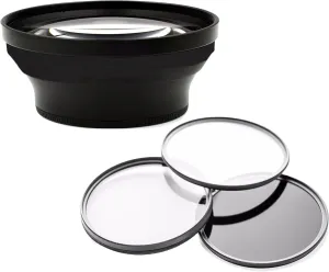 0.4X High Definition Super Wide Angle Lens w/Macro Compatible with Sony DSR-PD150   3 Piece Filter Kit