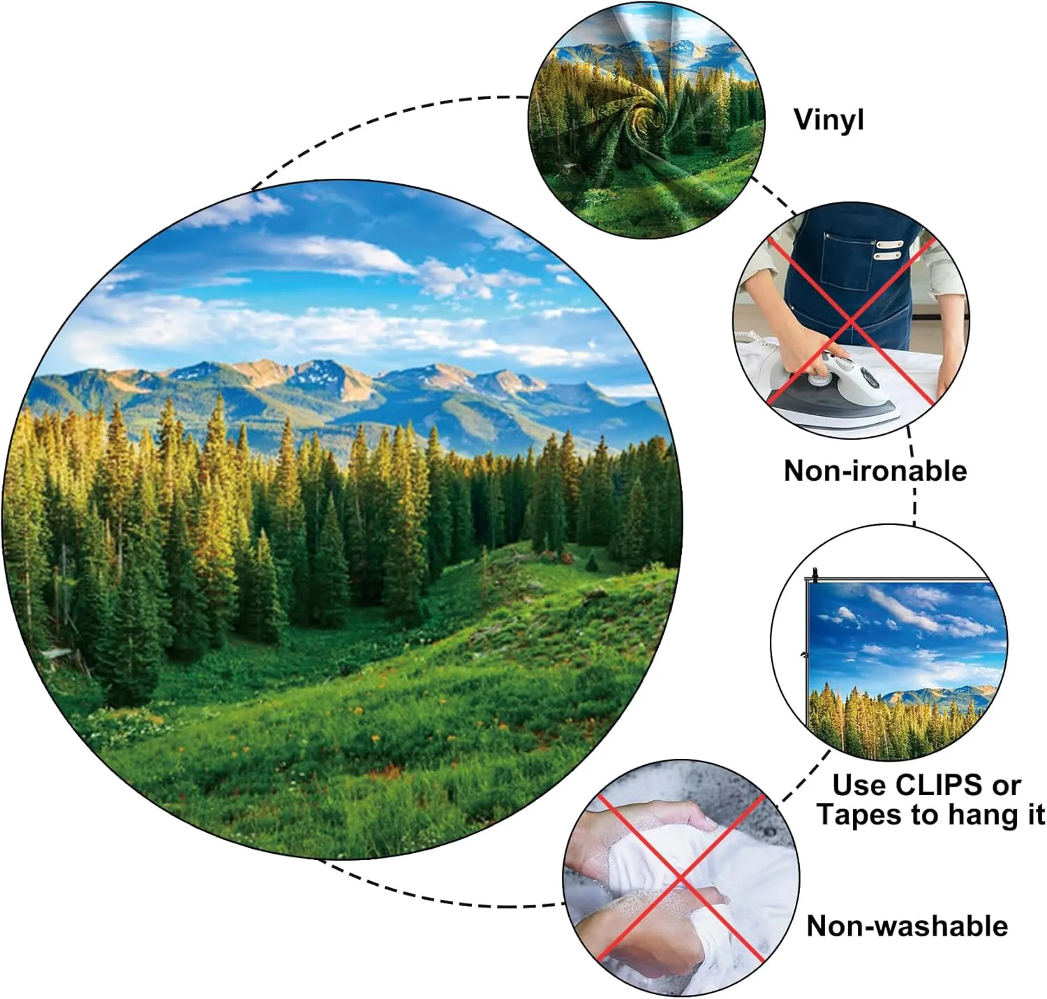 10x8ft Spring Landscape Backdrop Green Grassland Pine Trees Mountain Forest Background for Photography Nature Scenery Outdoor Hiking Camping Adventure Party Backdrop Banner Photo Studio Props