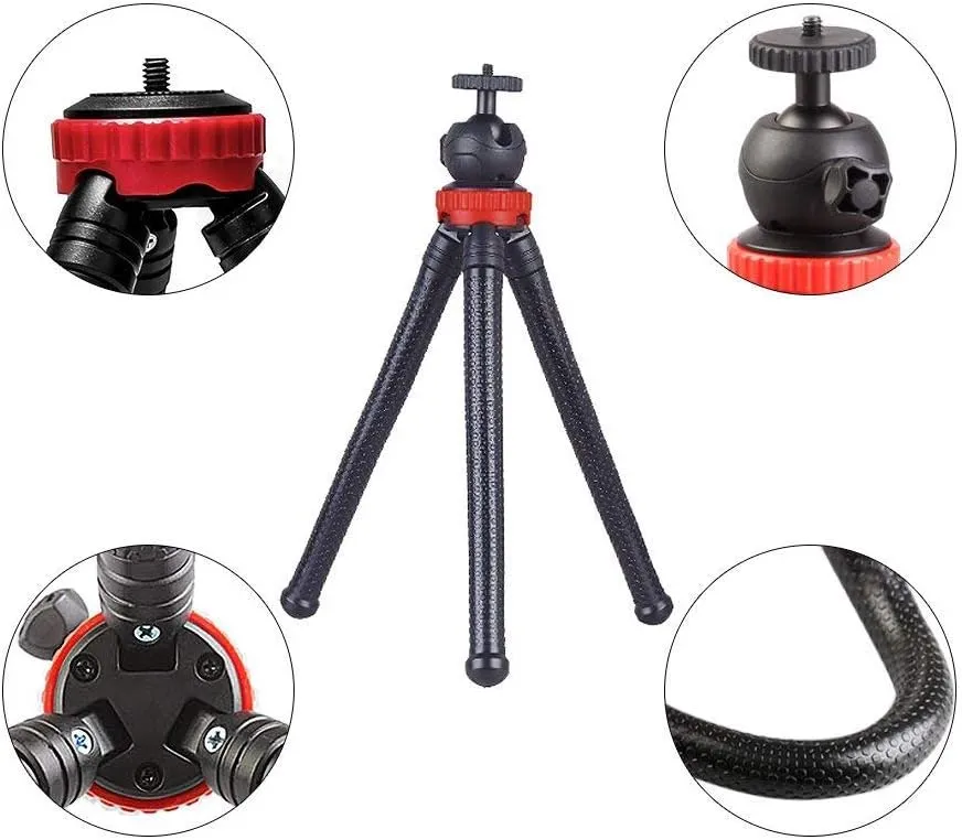 12'' Flexible Tripod Stand for Tascam Recorder DR-40 DR-05 DR-22WL DR-44WL DR-100MKIII - Acetaken