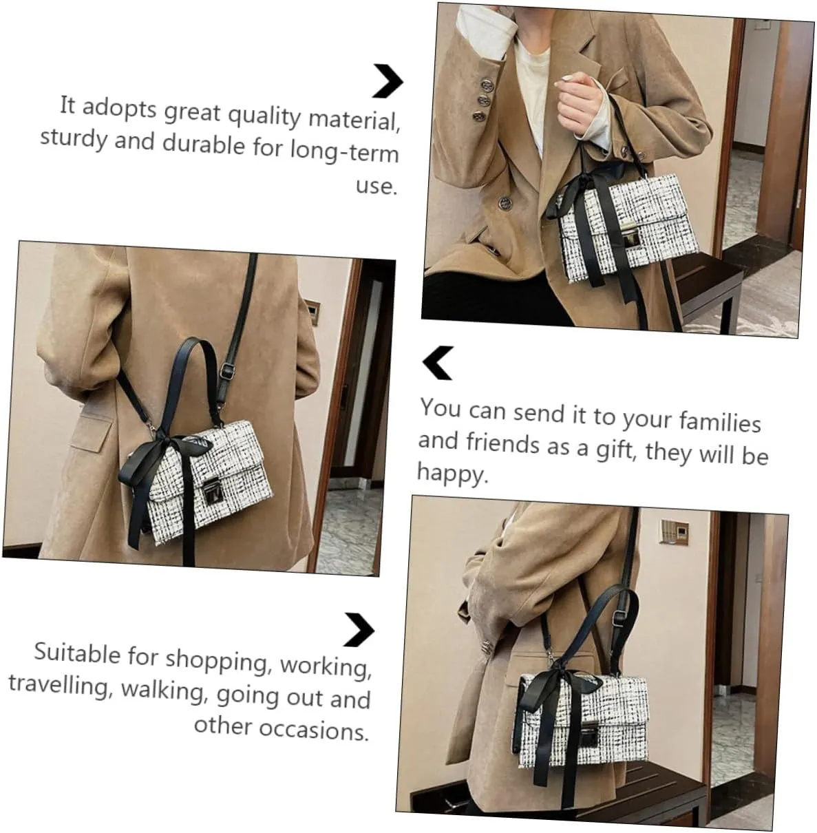 1pc Messenger Bag Black Cross Body Bag Crossbody Purses for Women Crossbody Backpack for Women Crossbody
