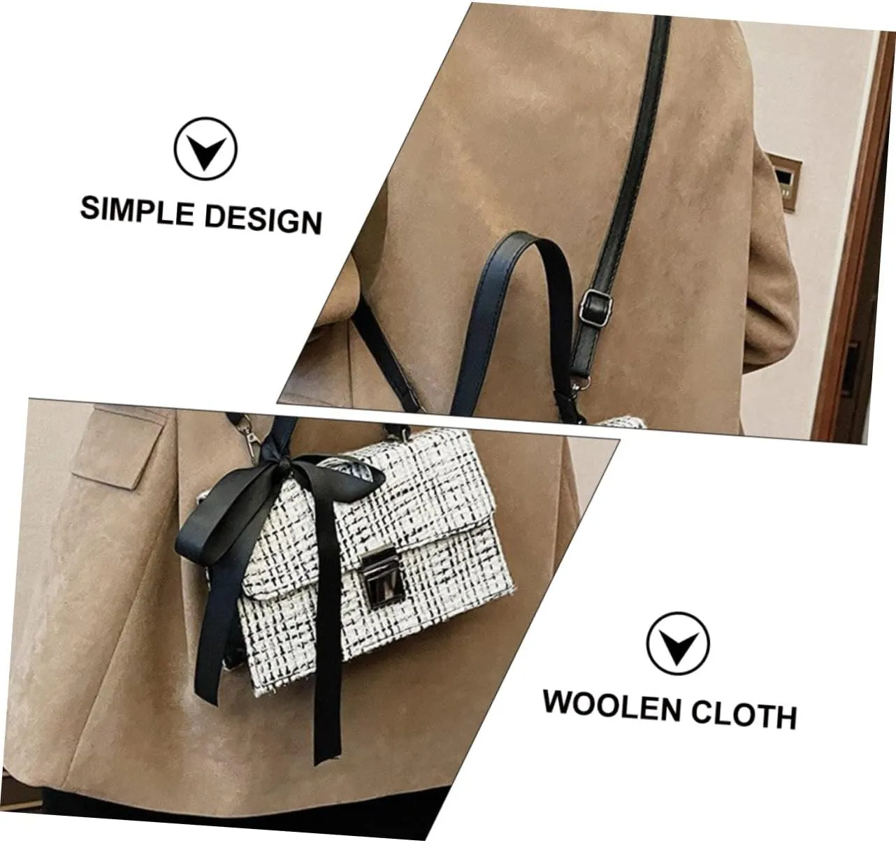 1pc Messenger Bag Black Cross Body Bag Crossbody Purses for Women Crossbody Backpack for Women Crossbody