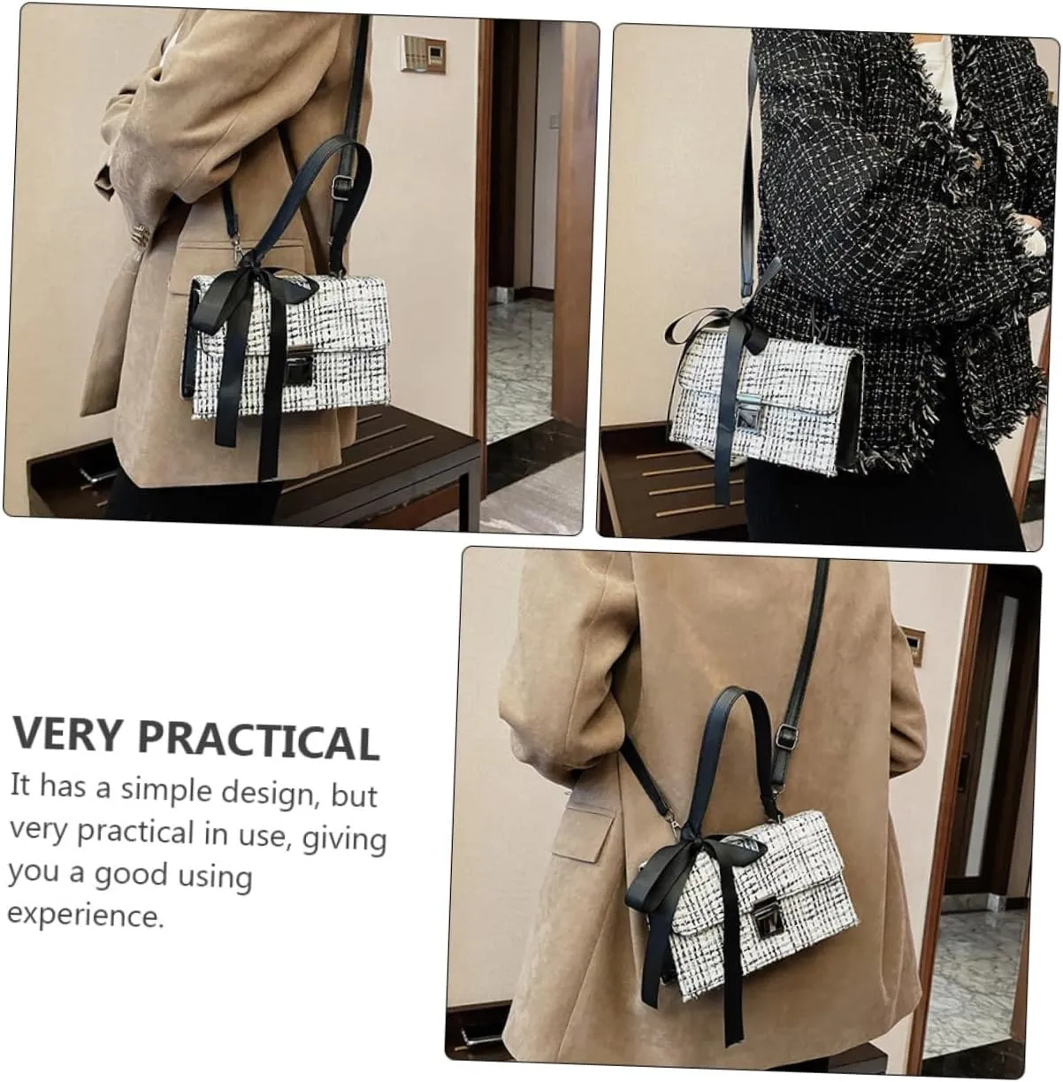 1pc Messenger Bag Black Cross Body Bag Crossbody Purses for Women Crossbody Backpack for Women Crossbody