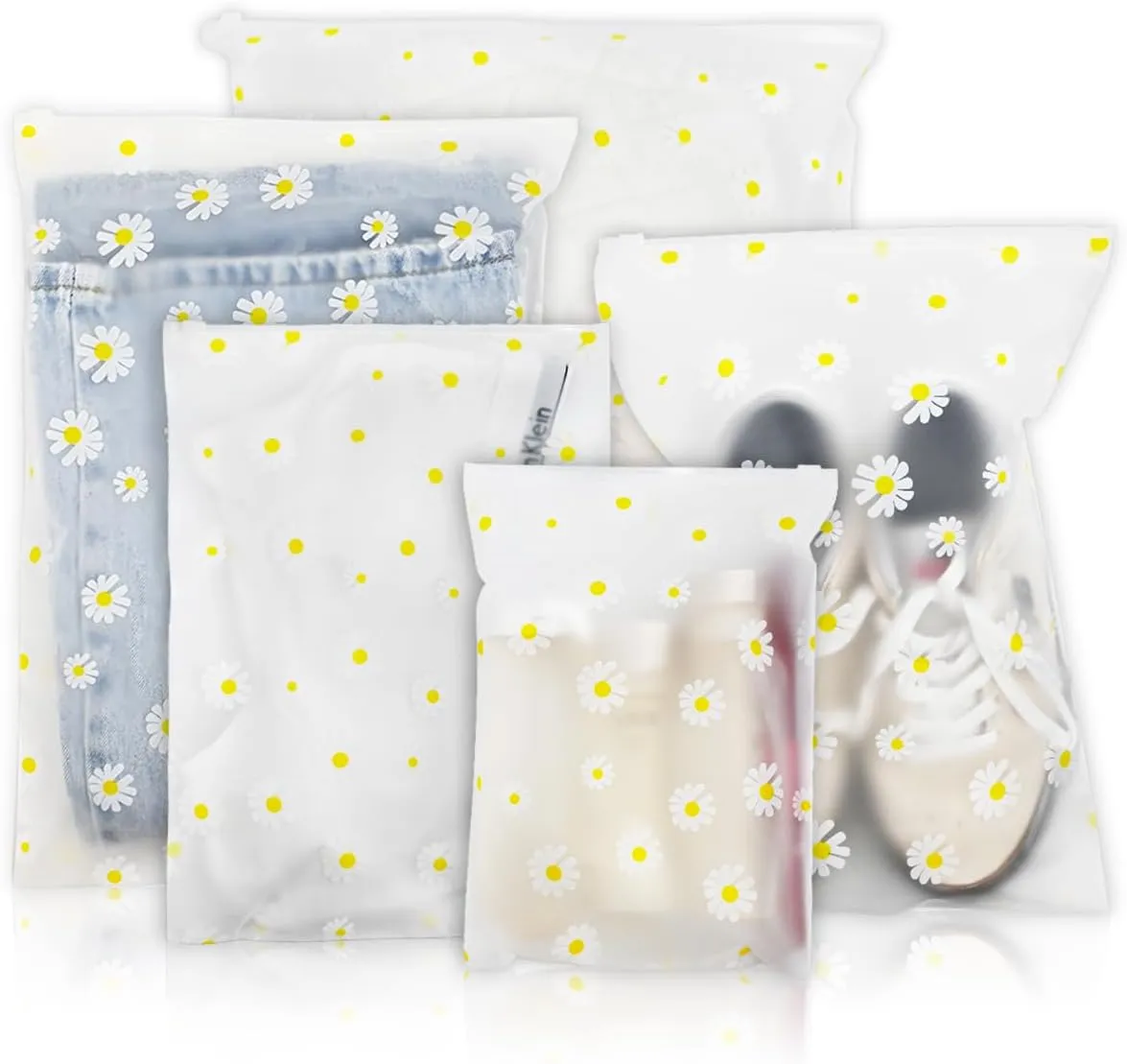 30PCS Travel Storage Bags for Clothes - Clear Reusable Plastic Ziplock, Waterproof Resealable Clothing Zipper Luggage Organizer Pouch for Towels, Shoes, Cosmetics (5 Sizes)