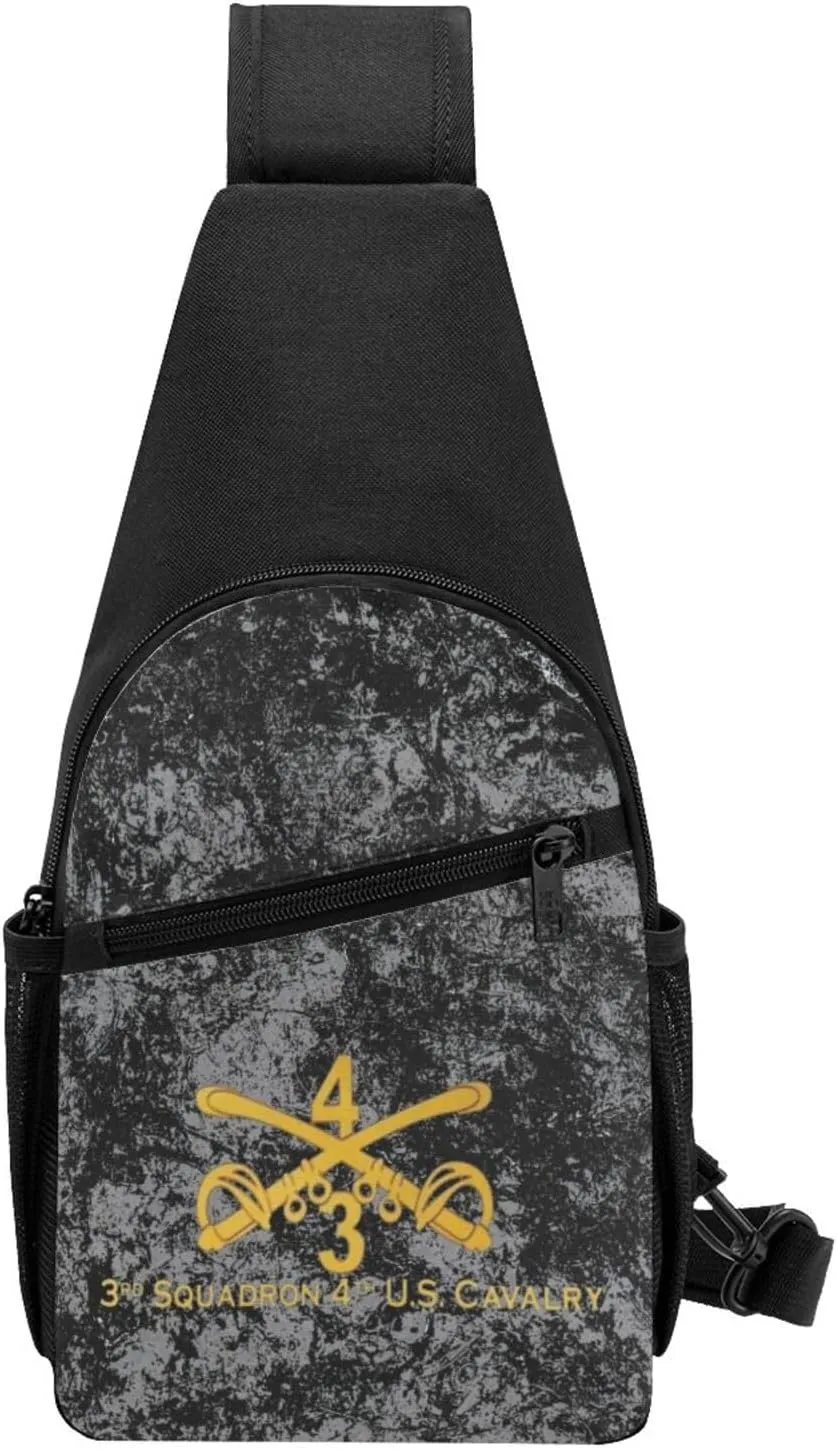 3rd Squadron 4th US Cavalry Sling Bag Crossbody Backpack Shoulder Casual Daypack Bags for Men