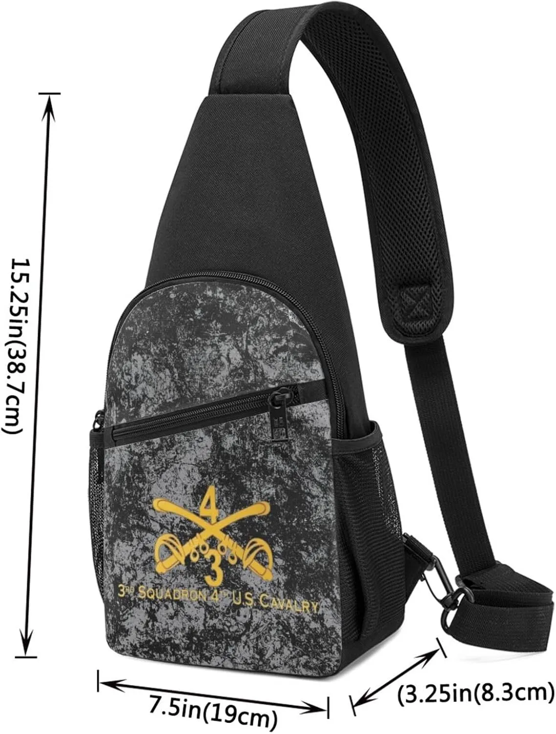 3rd Squadron 4th US Cavalry Sling Bag Crossbody Backpack Shoulder Casual Daypack Bags for Men
