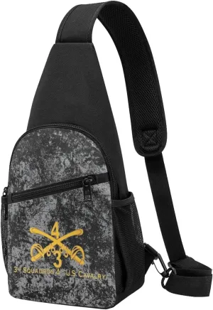 3rd Squadron 4th US Cavalry Sling Bag Crossbody Backpack Shoulder Casual Daypack Bags for Men