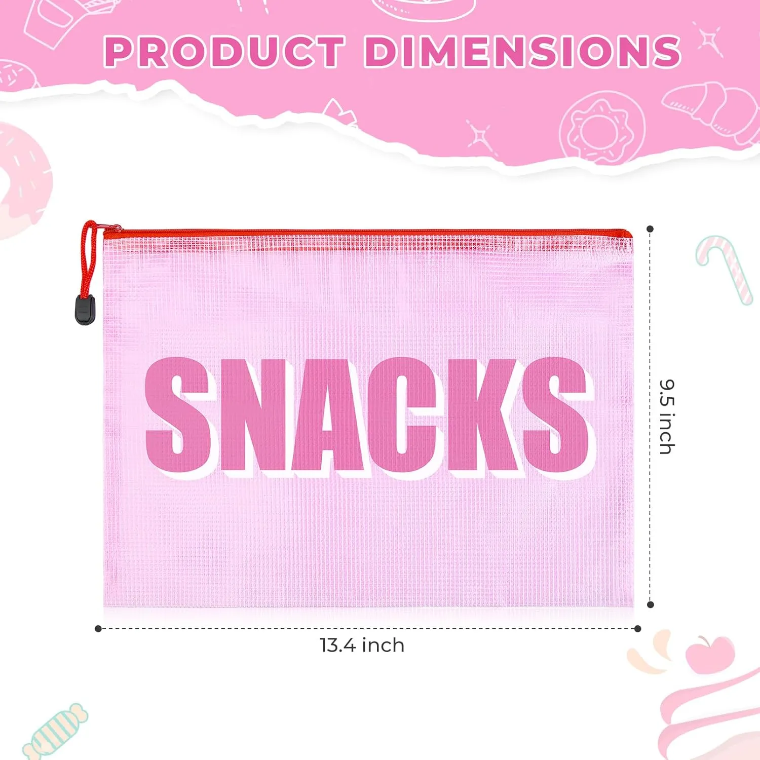 4PCS Snack Bag for Travel Clear Zipper SnackPouch Waterproof Makeup Cosmetic Bags for Women Girls Clear Pouch for Kids Essentials