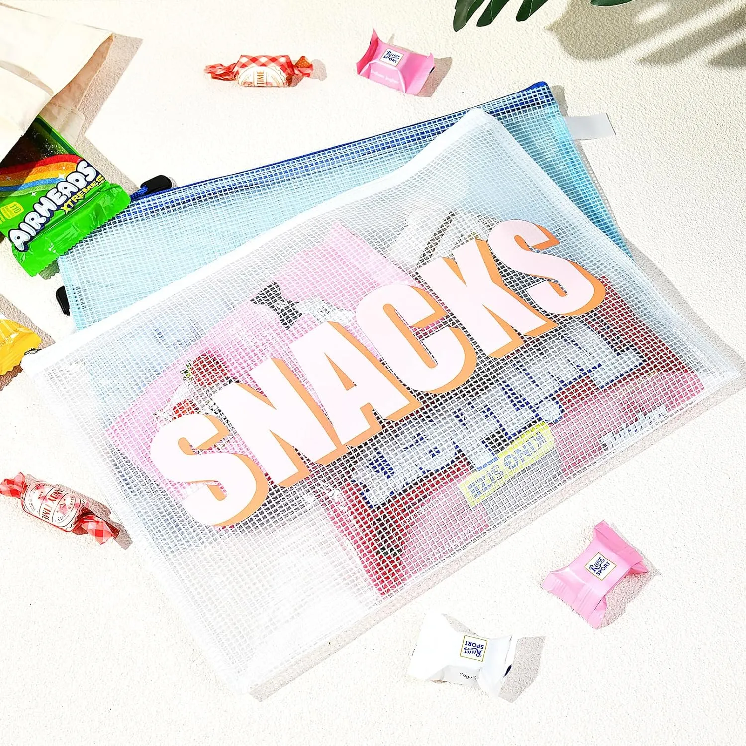 4PCS Snack Bag for Travel Clear Zipper SnackPouch Waterproof Makeup Cosmetic Bags for Women Girls Clear Pouch for Kids Essentials