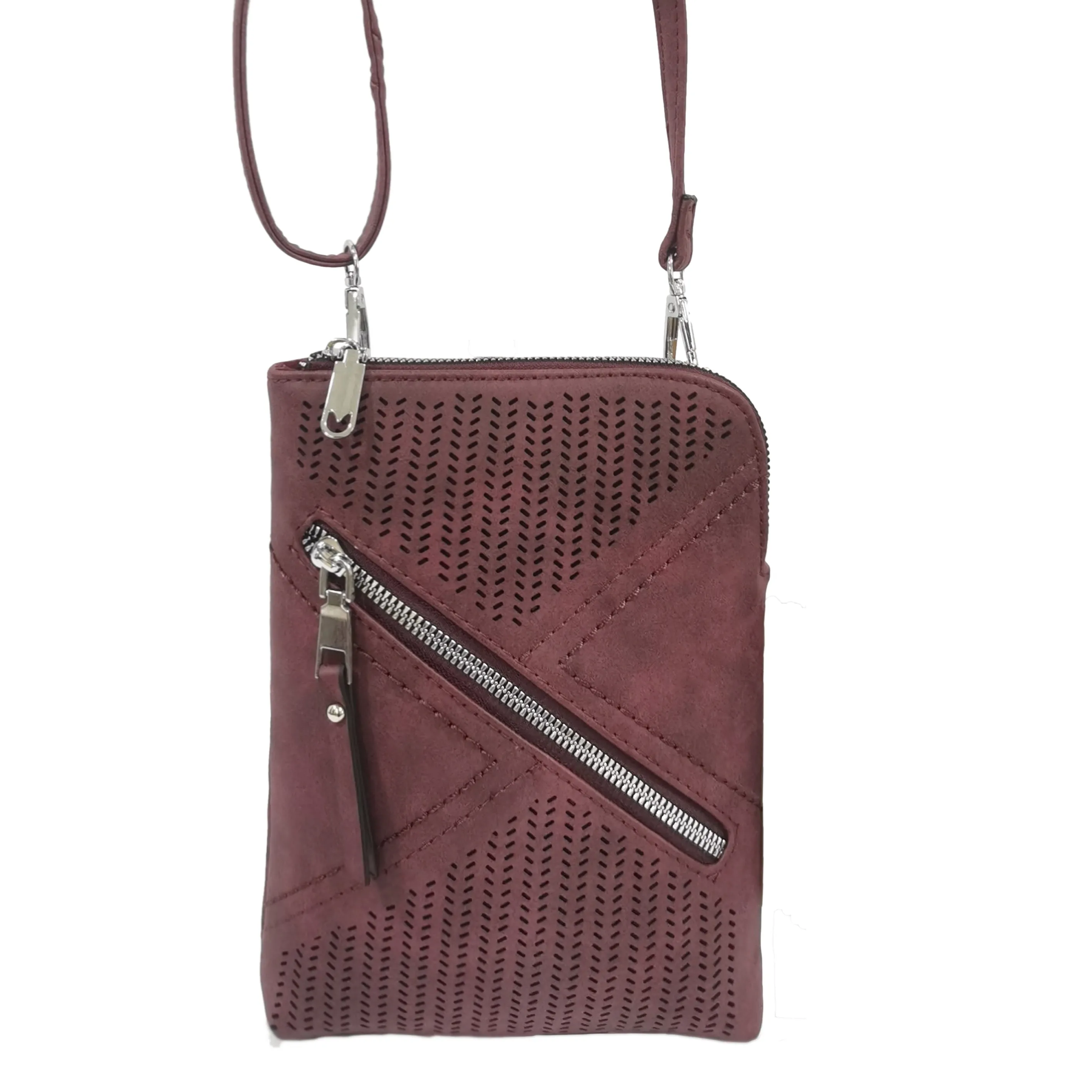 8023 - Suede Design CrossBody Bag - Large - 12 Color NEW