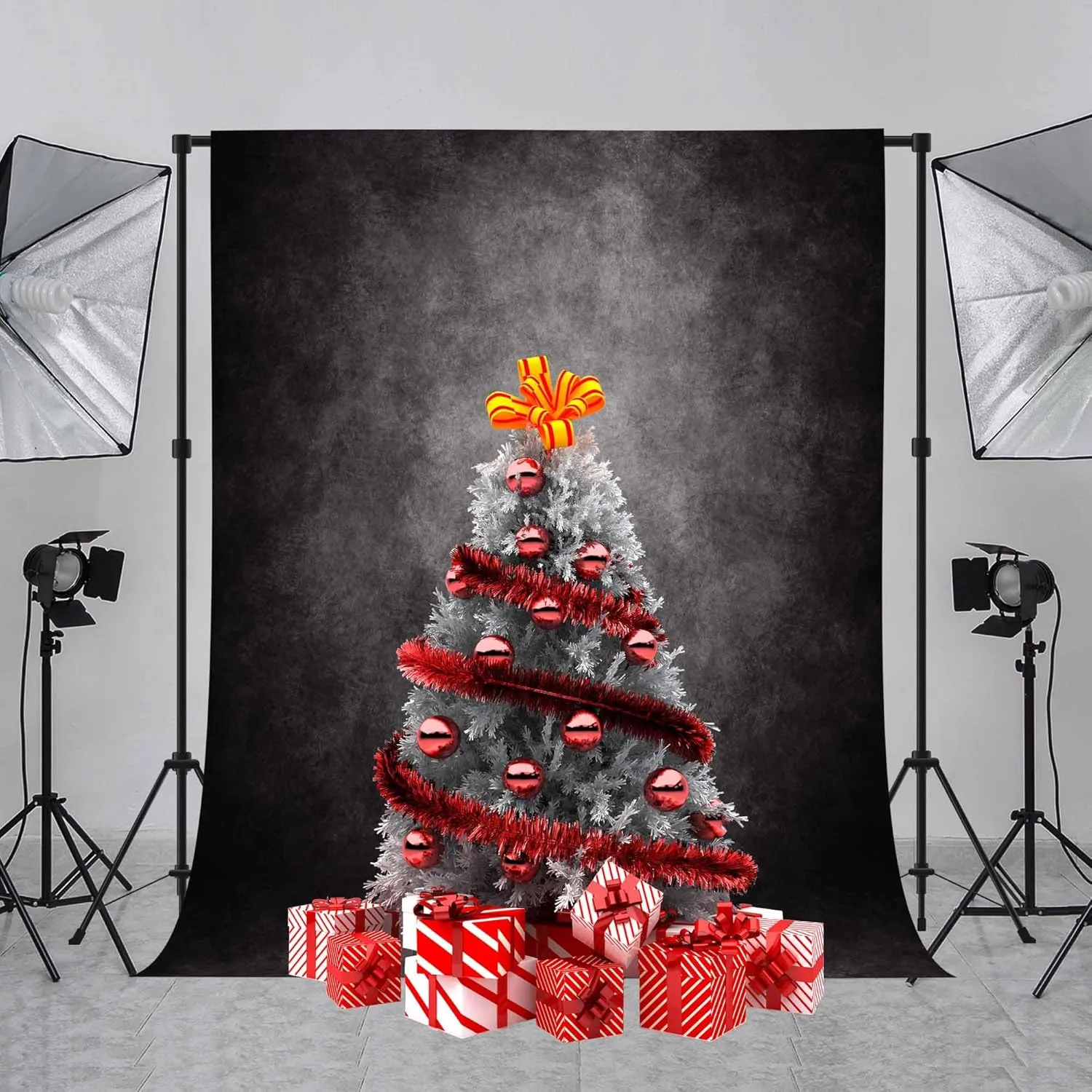 8x10ft Black Backdrop for Photoshoot Headshot Backdrop Gray Portraits Photography Backdrops Soft Fabric Abstract Picture Curtains Photo Backdrop