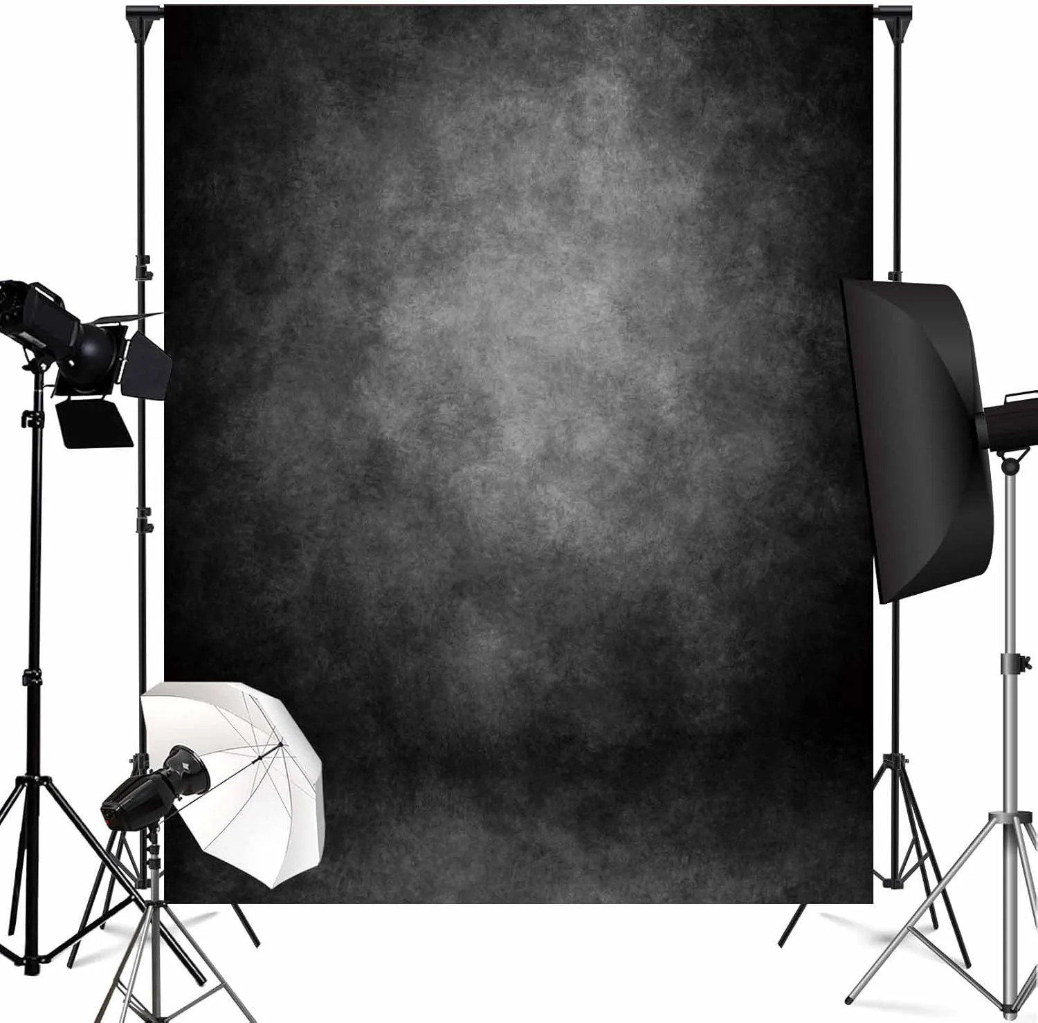8x10ft Black Backdrop for Photoshoot Headshot Backdrop Gray Portraits Photography Backdrops Soft Fabric Abstract Picture Curtains Photo Backdrop