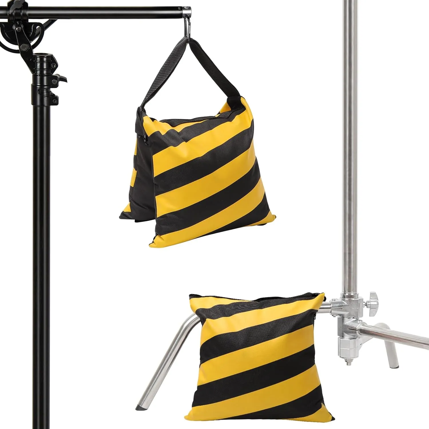Aimosen 4 Packs Yellow Sandbag Weight Bags for Light Stand Photography Video Equipments, Heavy Duty Saddlebags for Backdrop Stand, Photo Tripod, Pop up Tent, Umbrella Base, Fishing Chair, Picnic Table