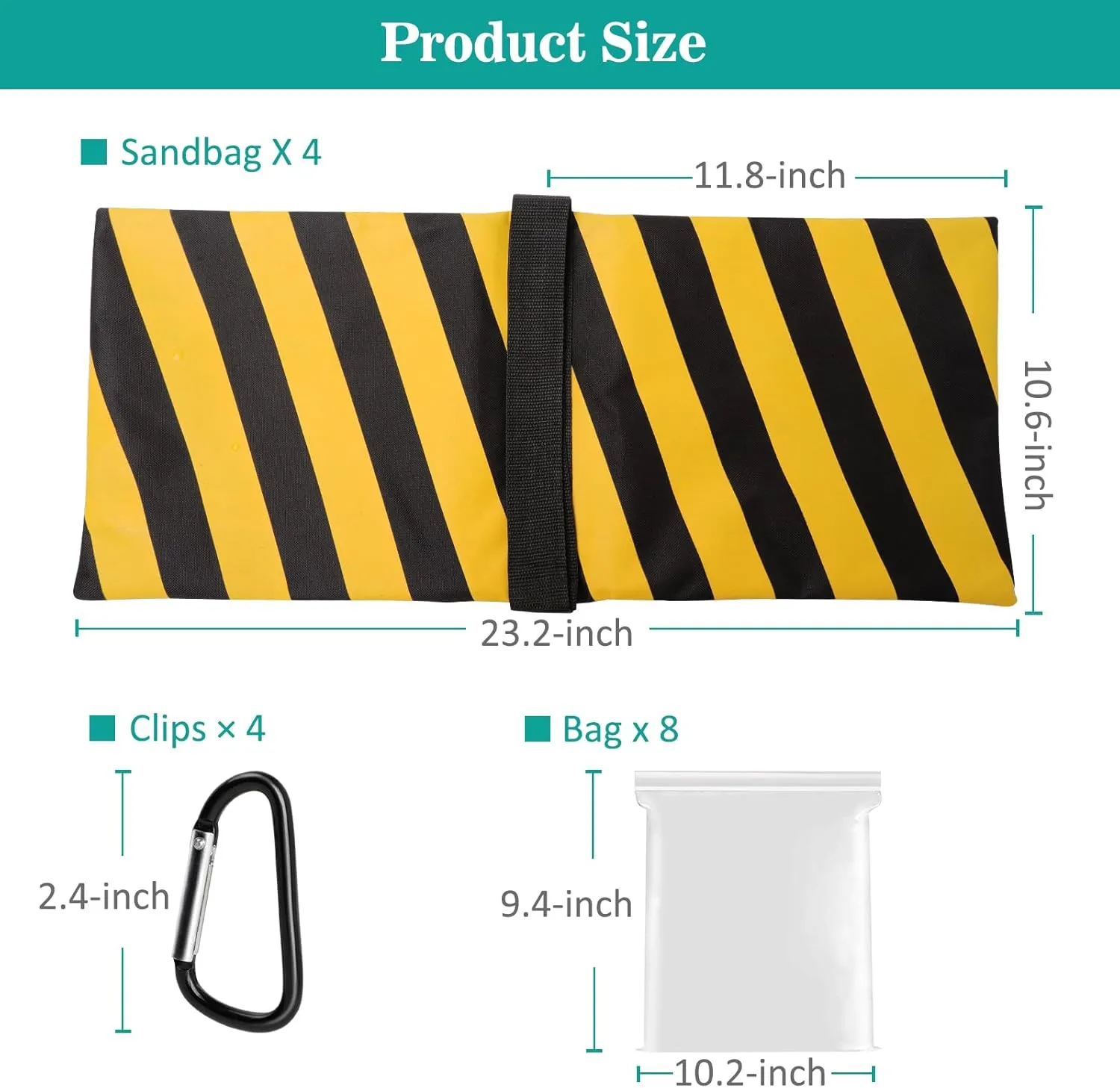 Aimosen 4 Packs Yellow Sandbag Weight Bags for Light Stand Photography Video Equipments, Heavy Duty Saddlebags for Backdrop Stand, Photo Tripod, Pop up Tent, Umbrella Base, Fishing Chair, Picnic Table
