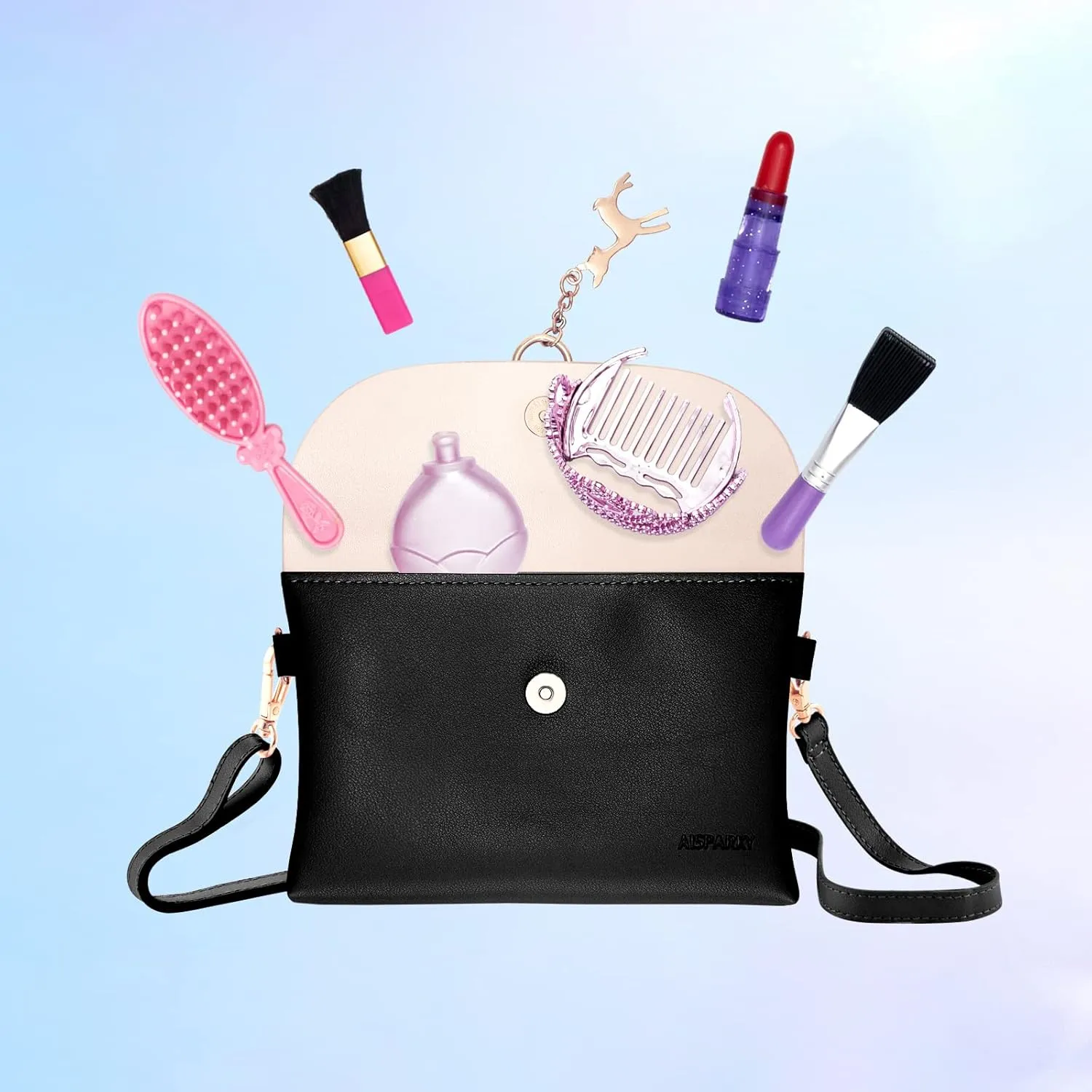 AISPARKY Small Crossbody Purse, PU Leather Small Purse for Girls With Pendant With Strap/Gold Chain Strap