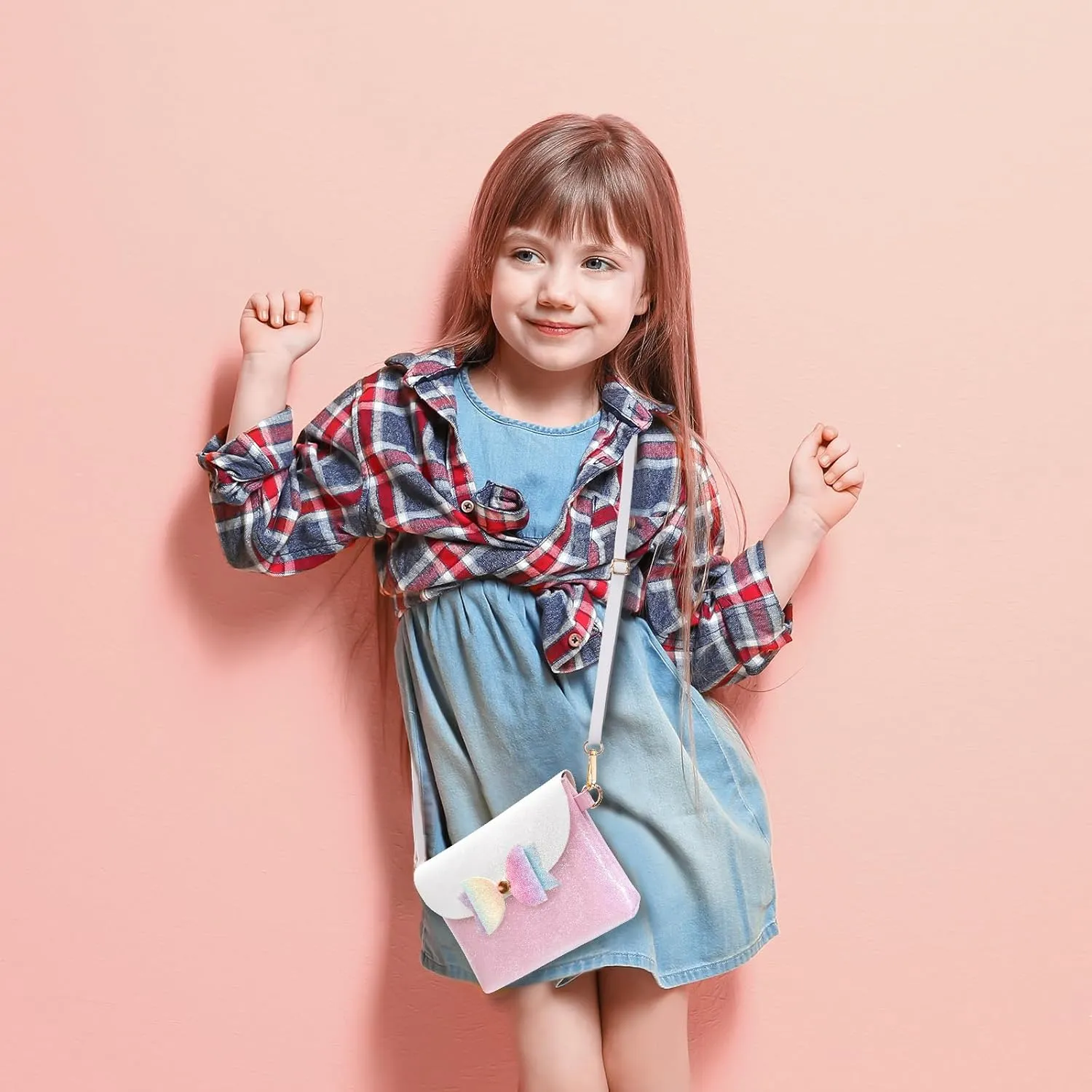 AISPARKY Small Crossbody Purse, PU Leather Small Purse for Girls With Pendant With Strap/Gold Chain Strap