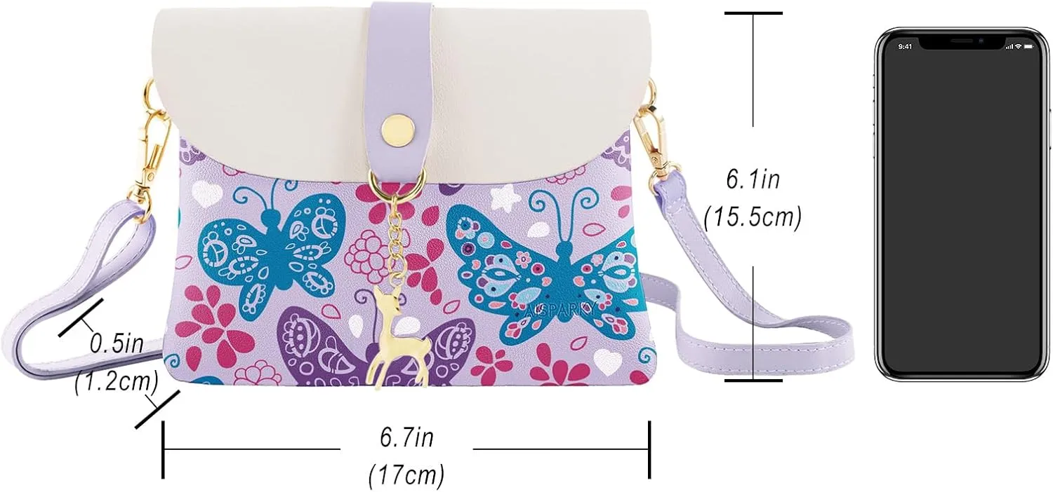 AISPARKY Small Crossbody Purse, PU Leather Small Purse for Girls With Pendant With Strap/Gold Chain Strap