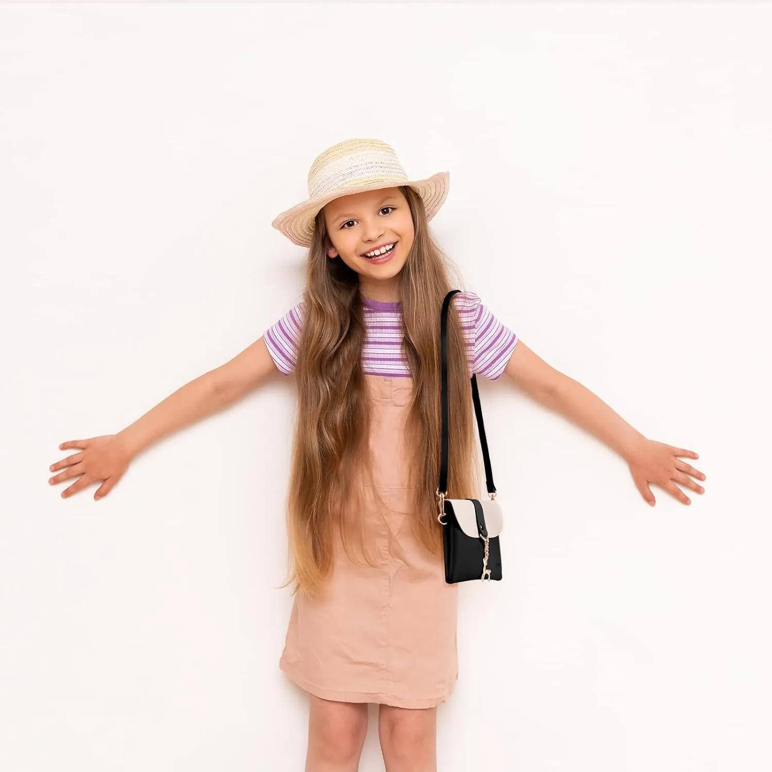 AISPARKY Small Crossbody Purse, PU Leather Small Purse for Girls With Pendant With Strap/Gold Chain Strap