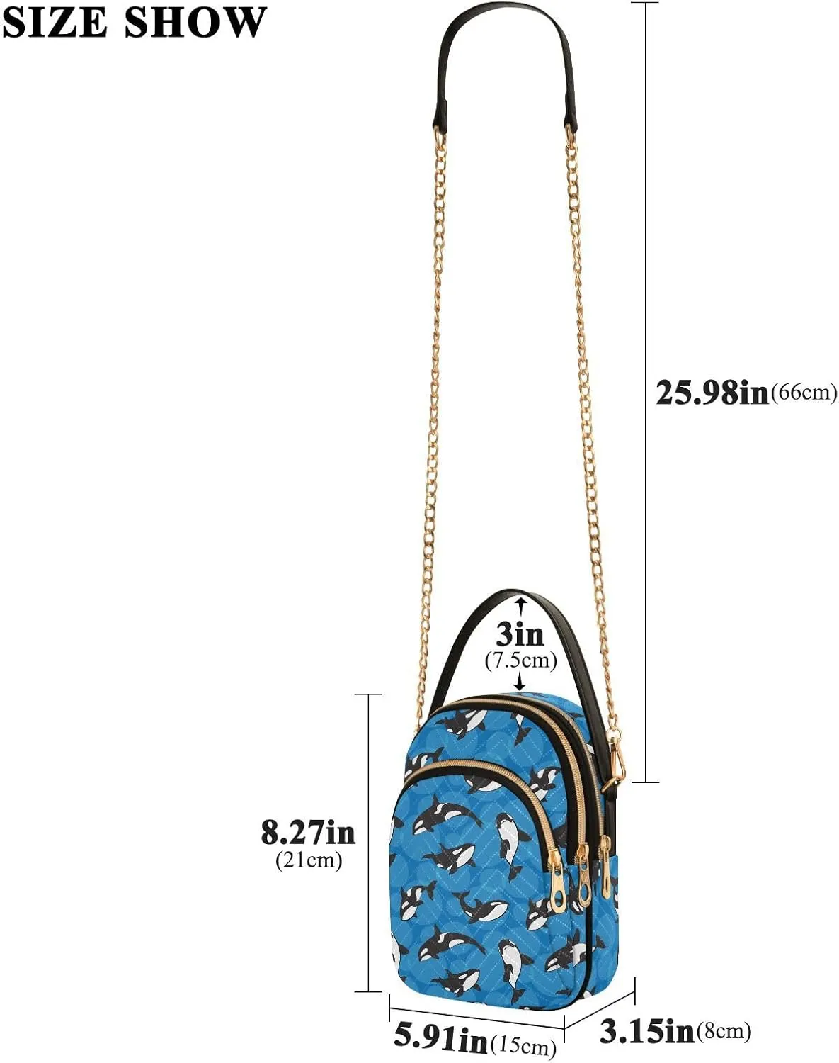 ALAZA Chain Crossbody Bags for Women Quilted Shoulder Crossbody Handbags Travel Cross Body Cell Phone Purses Bags