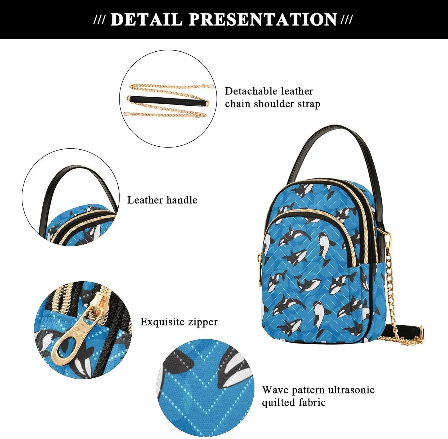 ALAZA Chain Crossbody Bags for Women Quilted Shoulder Crossbody Handbags Travel Cross Body Cell Phone Purses Bags