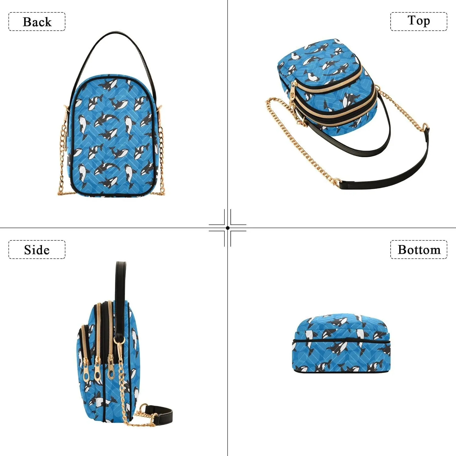 ALAZA Chain Crossbody Bags for Women Quilted Shoulder Crossbody Handbags Travel Cross Body Cell Phone Purses Bags