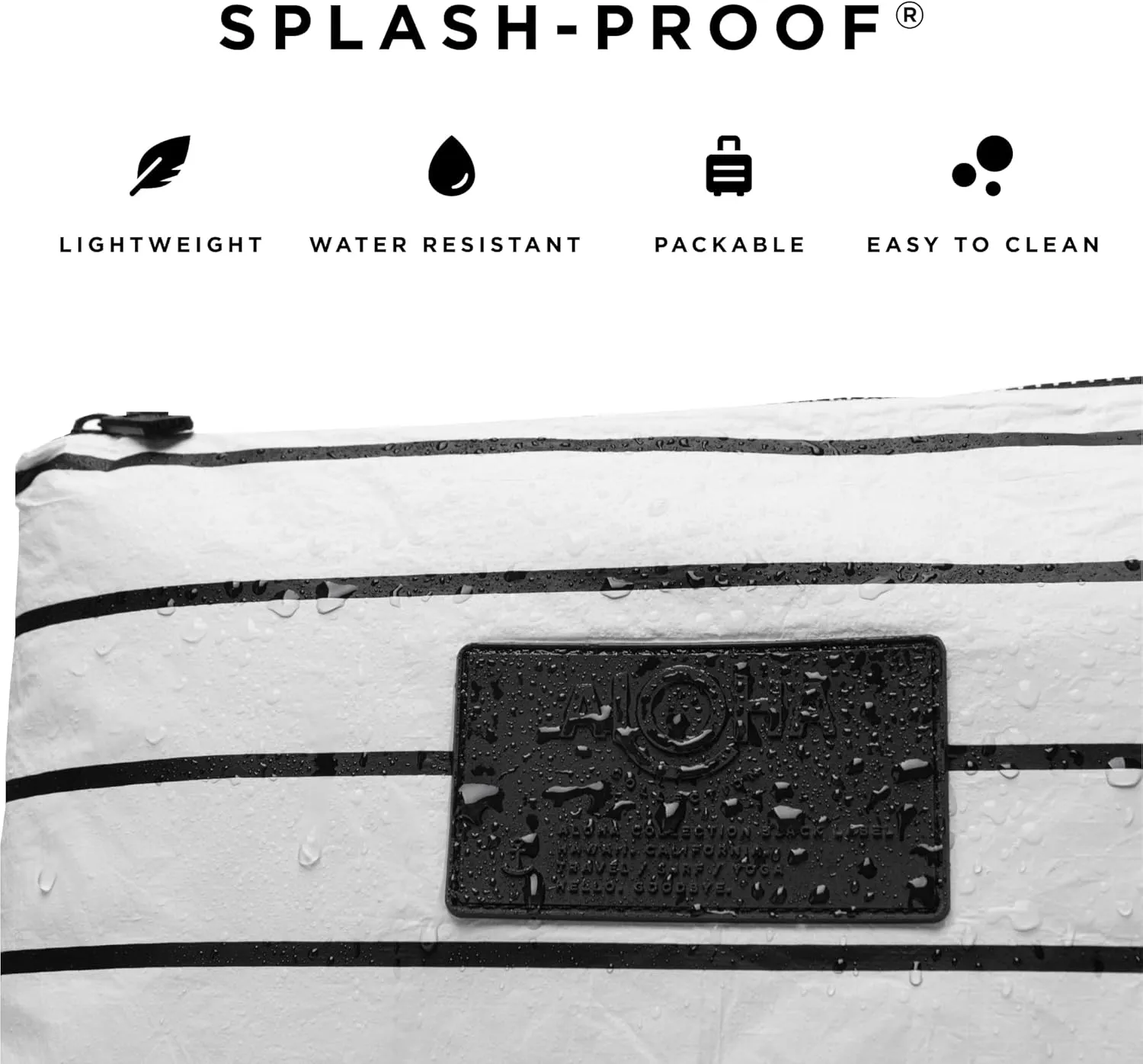 ALOHA Collection Max Pouch, Lightweight, Packable, & Splash-Proof - Durable, Washable, & Reusable Makeup Pouch for Cosmetics, Pool, Beach & Travel, Easy to Clean & Sustainable Material (14.5" x 11.5")