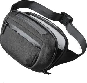 ALPAKA Bravo Waist Pack - 2 L,Heavy-duty Durable Sling Bag for Men Fits an iPad Mini, Switch, and Other Electronics Organizer - Versatile Carrying Case - Weatherproof Axoflux Black 600D Fabric