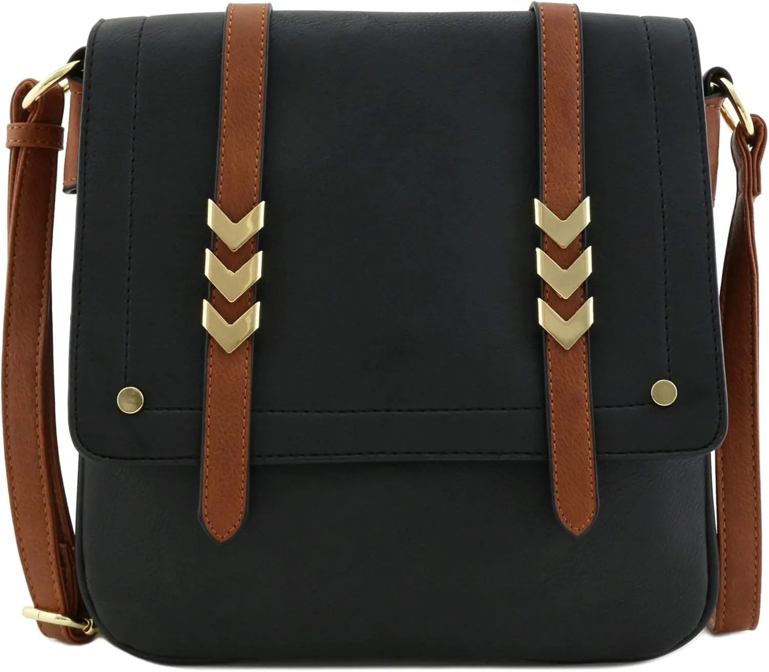 ALYSSA Double Compartment Large Flapover Crossbody Bag