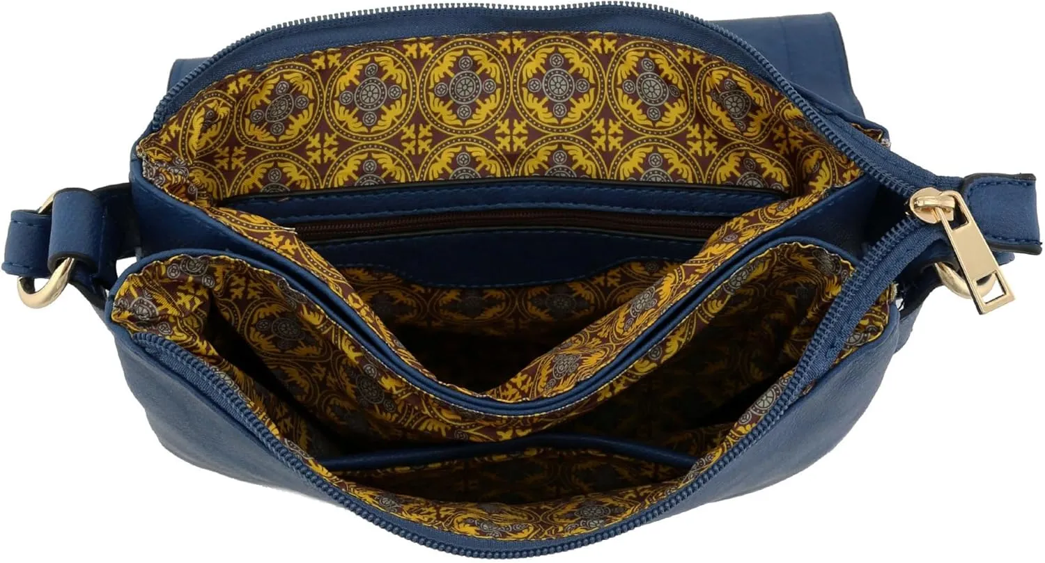 ALYSSA Double Compartment Large Flapover Crossbody Bag