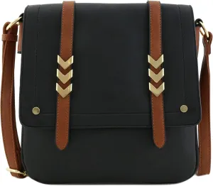 ALYSSA Double Compartment Large Flapover Crossbody Bag
