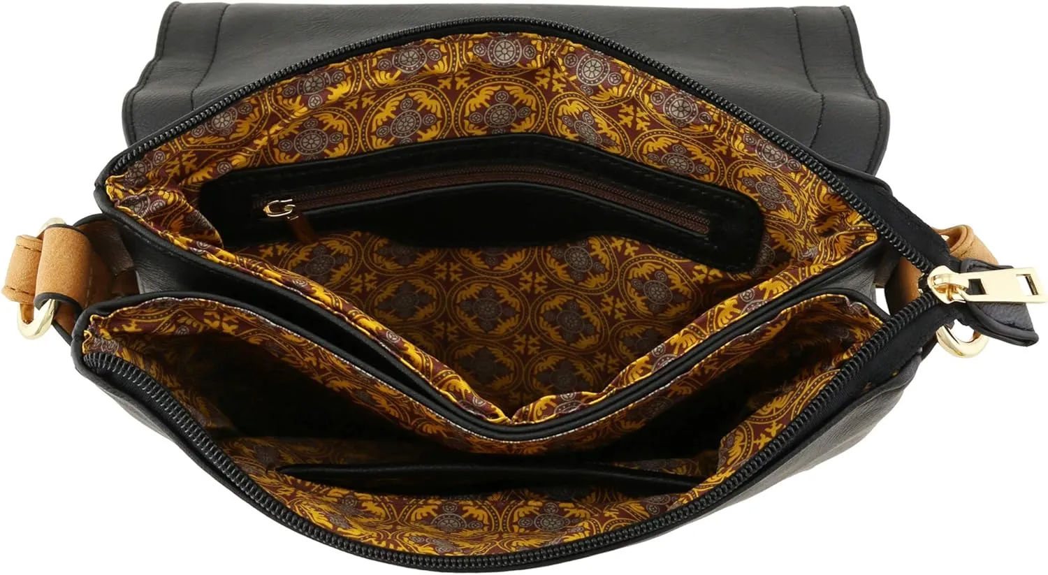 ALYSSA Double Compartment Large Flapover Crossbody Bag