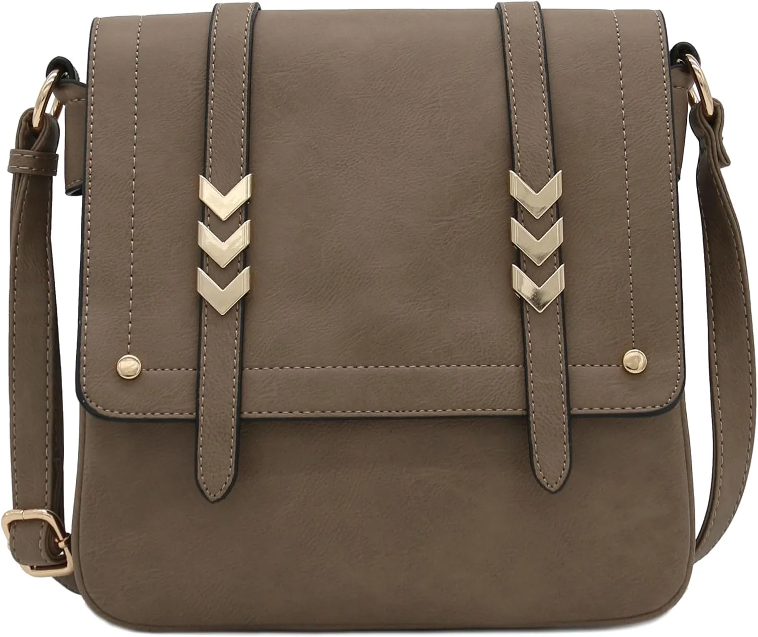 ALYSSA Double Compartment Large Flapover Crossbody Bag