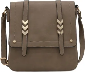 ALYSSA Double Compartment Large Flapover Crossbody Bag