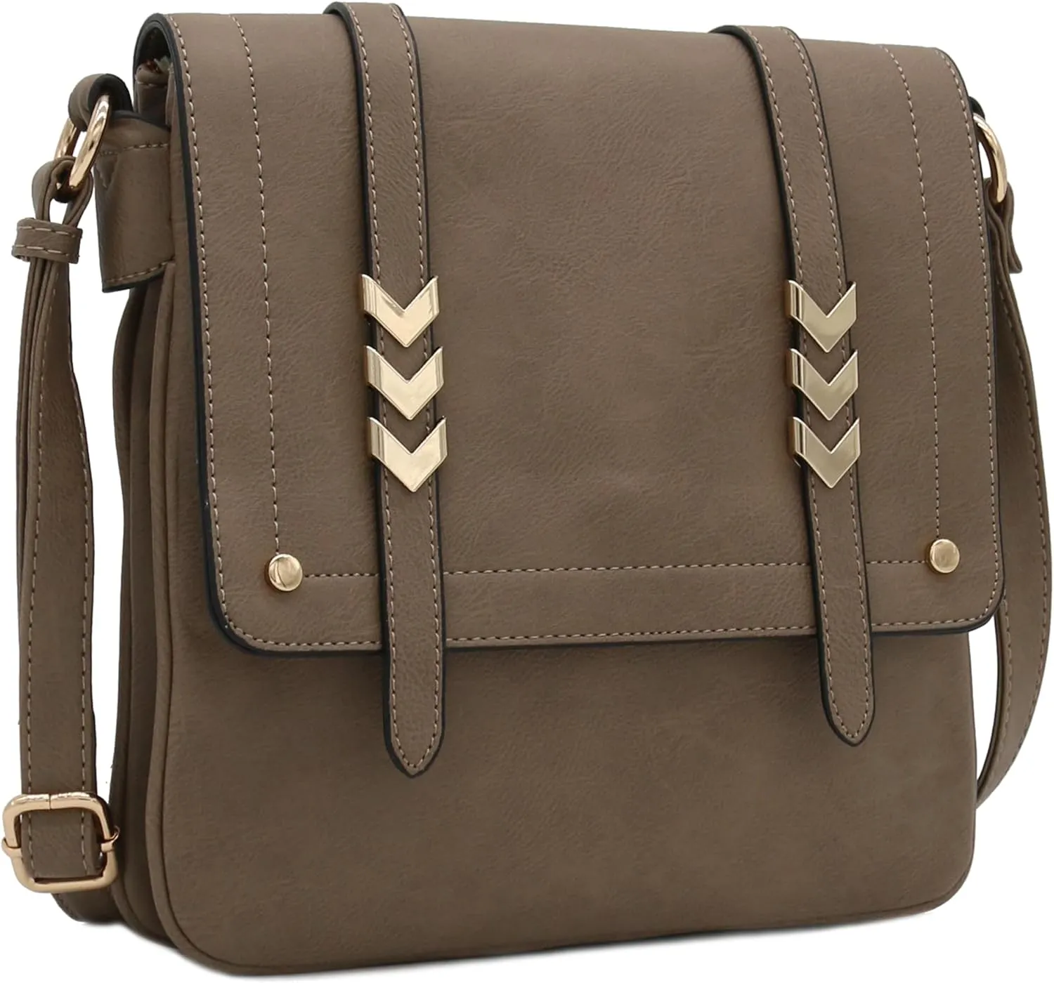 ALYSSA Double Compartment Large Flapover Crossbody Bag