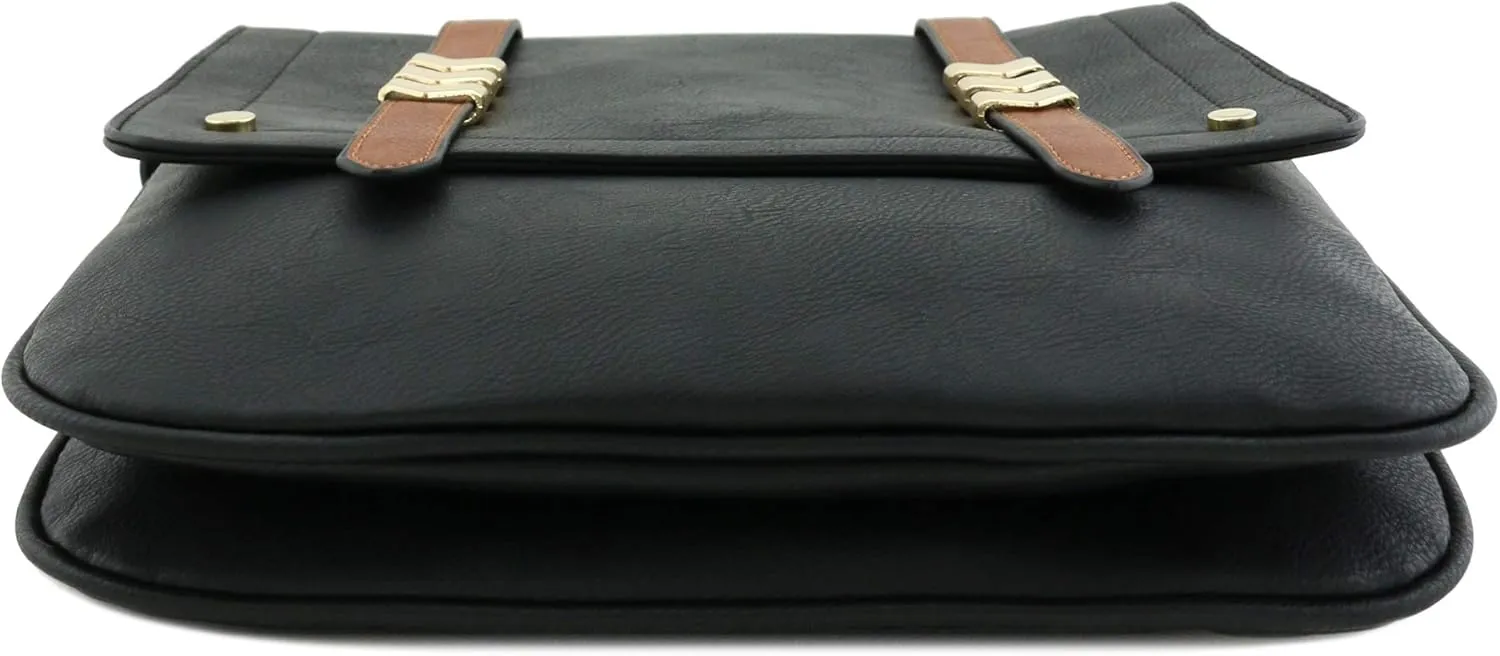 ALYSSA Double Compartment Large Flapover Crossbody Bag