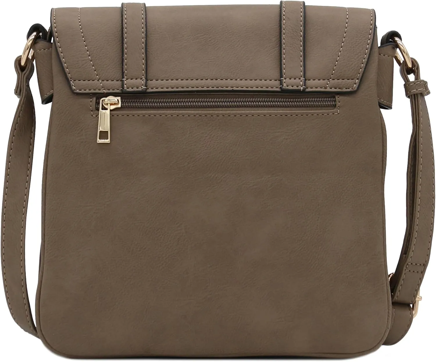 ALYSSA Double Compartment Large Flapover Crossbody Bag