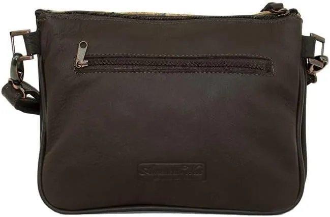 American West Multi-Compartment Womens Crossbody Bag for Women - 100% Genuine Leather