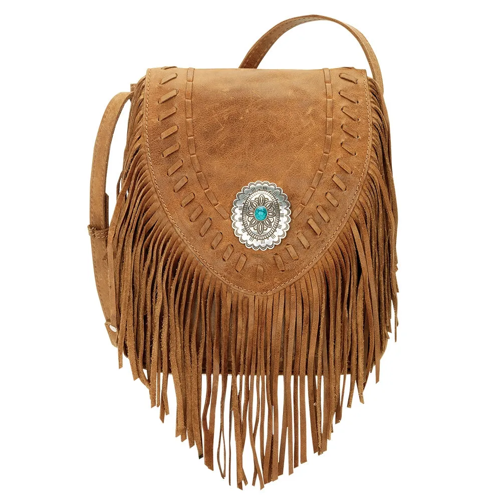 AMERICAN WEST Seminole Soft Crossbody Fringe Bag - Deerskin