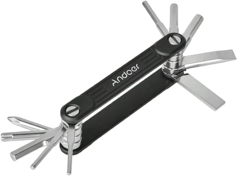 Andoer Andoer 10-in-1 Photographer Foldable Wrench Pocket Multitool Set Folding Screwdriver Tool Set with Storage Bag