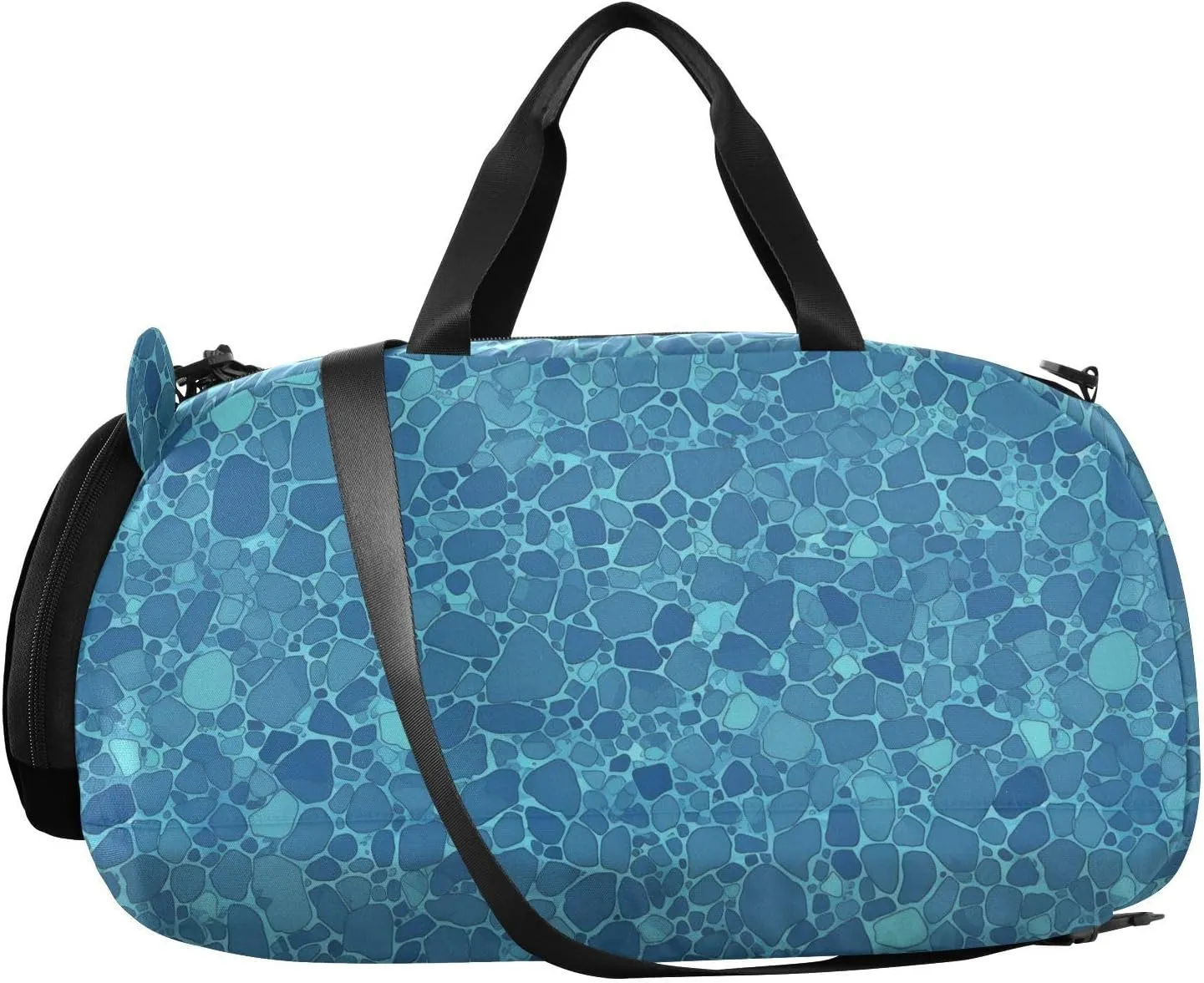 Animal Skin Print Style Darkturquoise Small Crossbody Bag with Shoes Compartment Trendy Mini Shoulder Bag for Date