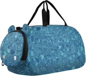 Animal Skin Print Style Darkturquoise Small Crossbody Bag with Shoes Compartment Trendy Mini Shoulder Bag for Date