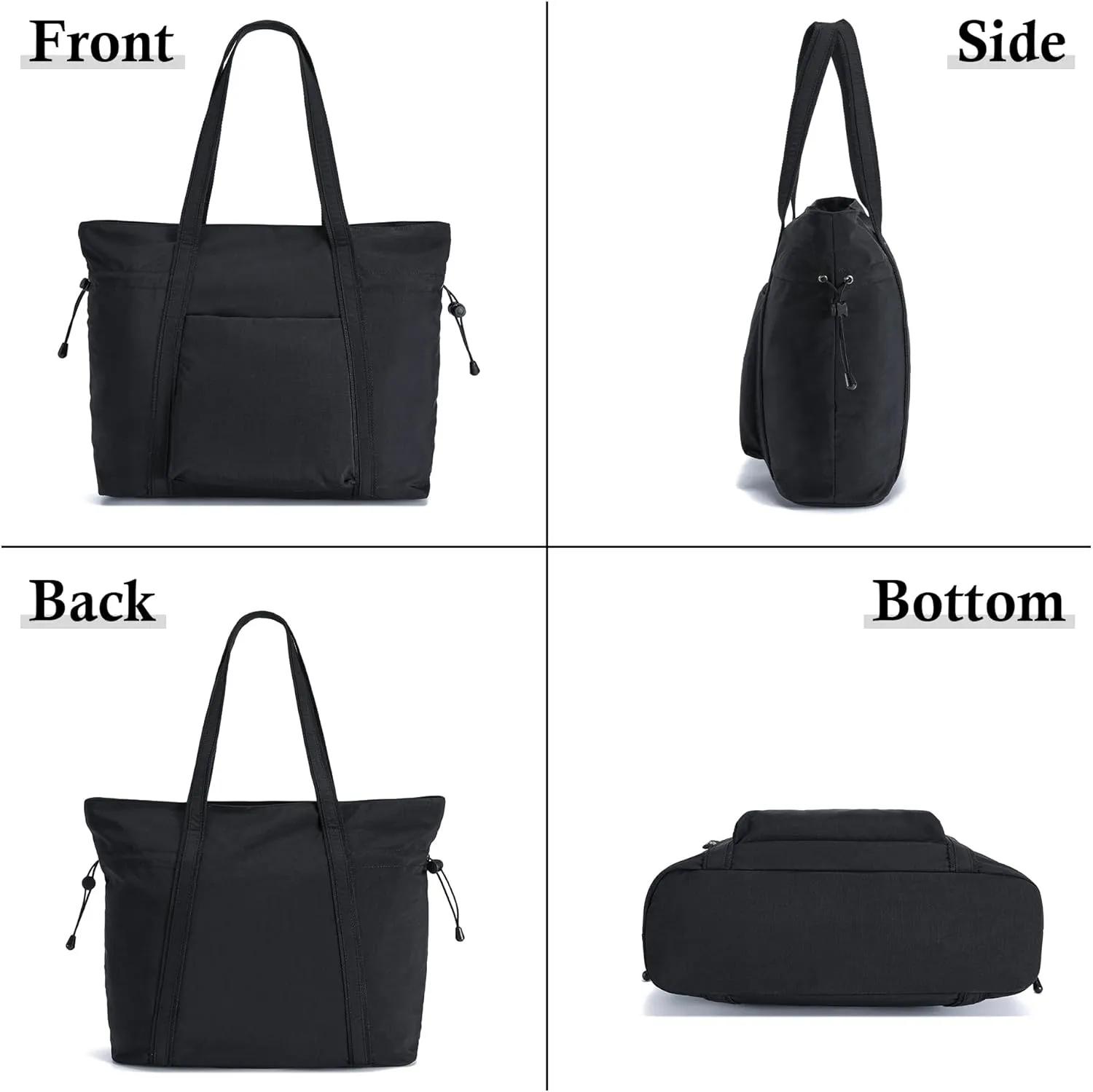 AOCINA 16L Tote Bag for Women Work with Zipper Womens Casual Shoulder Bags for Gym Beach Travel Shopping