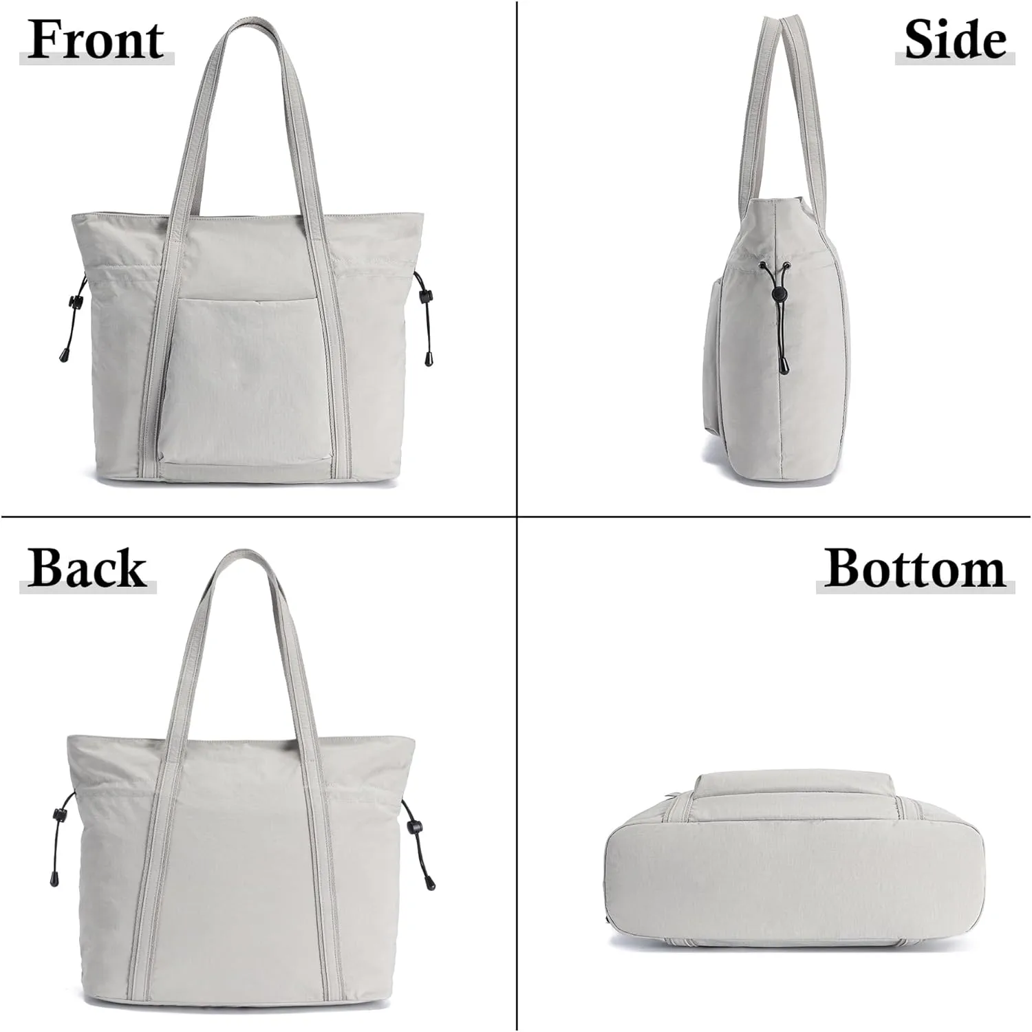 AOCINA 16L Tote Bag for Women Work with Zipper Womens Casual Shoulder Bags for Gym Beach Travel Shopping
