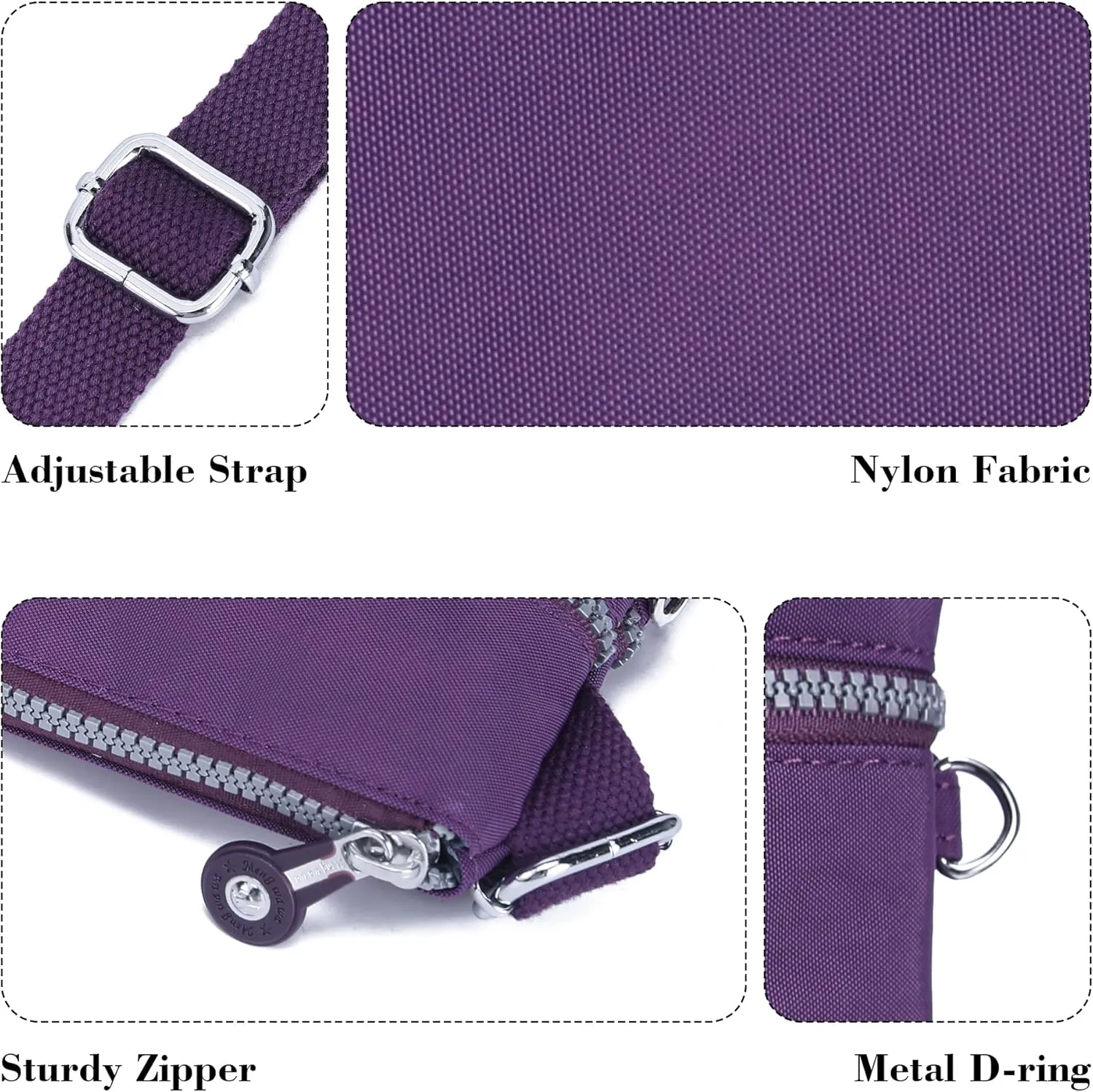 AOCINA Crossbody Purses for Women Lightweight Small Travel Bag Shoulder Purses and Handbags with Multi Zipper Pockets