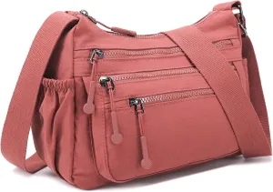 AOCINA Purses for Women Crossbody Bags Ladies Nylon Shoulder Handbag Messenger Bag Trendy Pocketbooks with Multi Pockets