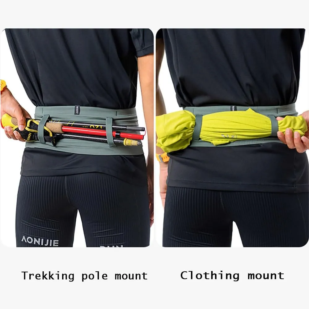 AONIJIE Running belt waist bag, multi-compartment storage waist bag suitable for walking, traveling, sports, hiking, and exercising (black,Medium)