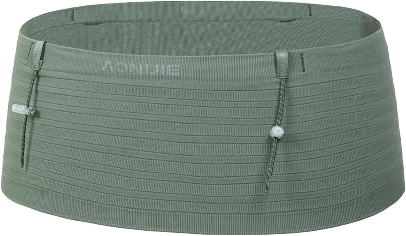 AONIJIE Running belt waist bag, multi-compartment storage waist bag suitable for walking, traveling, sports, hiking, and exercising (Light green,Medium)