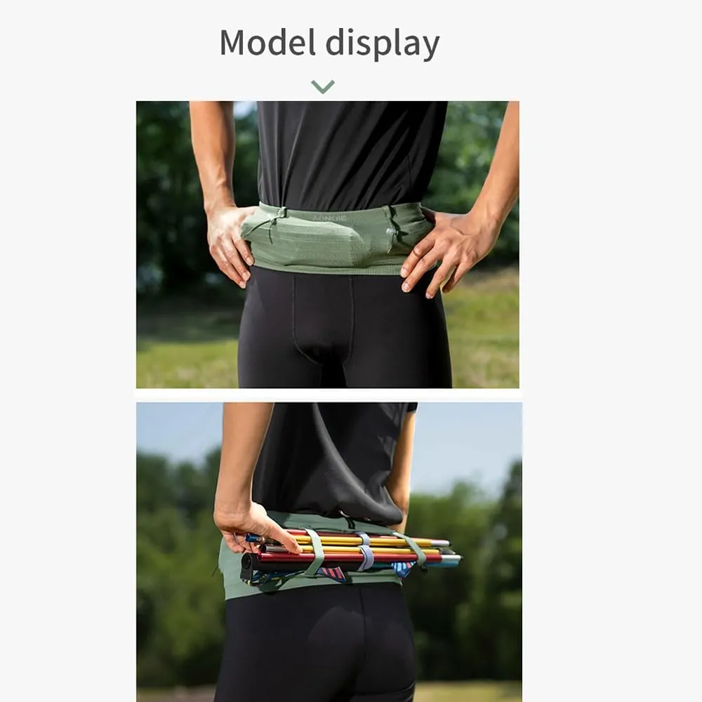 AONIJIE Running belt waist bag, multi-compartment storage waist bag suitable for walking, traveling, sports, hiking, and exercising (Light green,Medium)