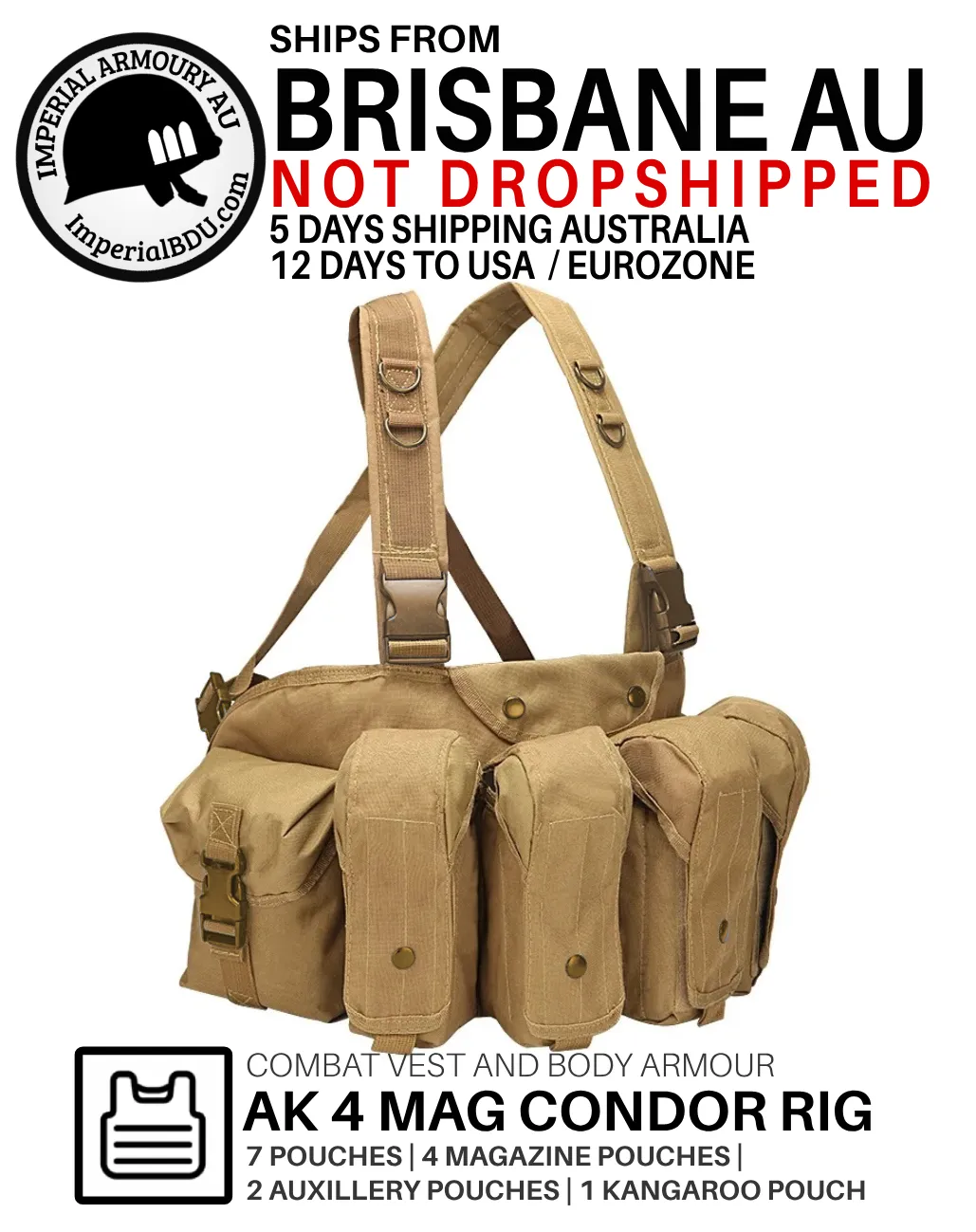 AR AK Chest Rig Condor Hunting Vest NZ Army | S-XXL size Australia