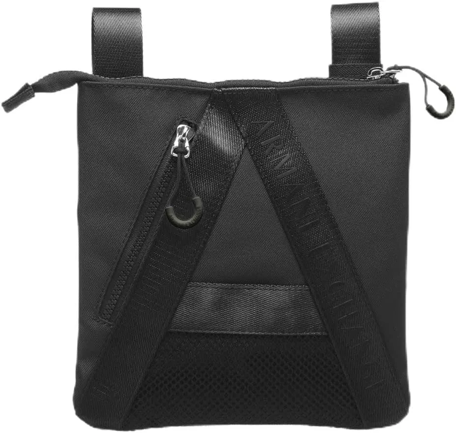 Armani Exchange Men's Big A-Logo, Front Pocket, Square Shape Flat Crossbody, One Size