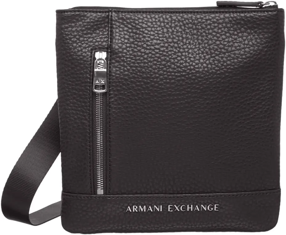 Armani Exchange Men's Pebble Armani Crossbody, Nero-Black, One Size